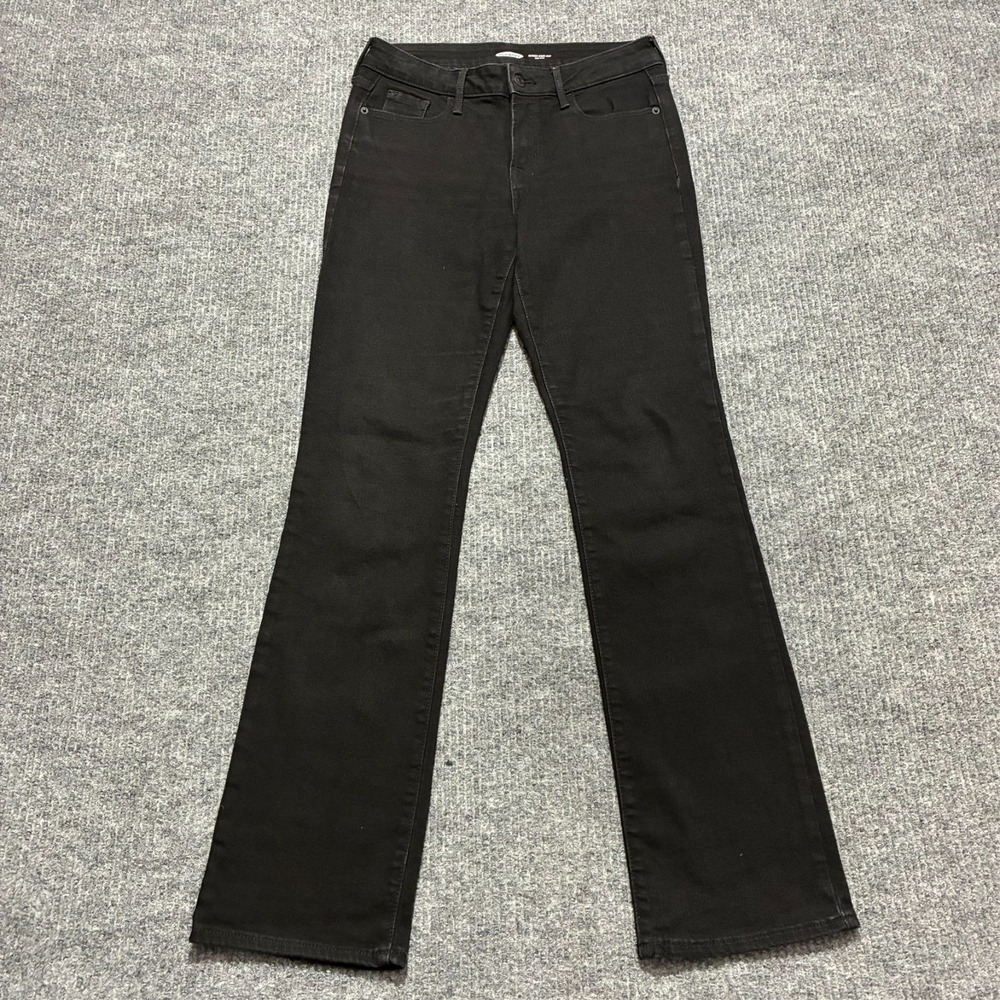 Old Navy Kicker Bootcut Jeans Womens W28" Black‎ Denim Casual Stretch Mid Rise